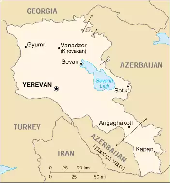 The Republic of Armenia map