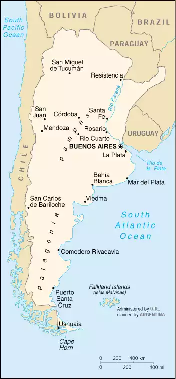 The Argentine Republic map