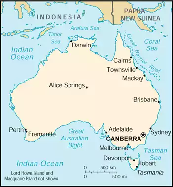 The Commonwealth of Australia map