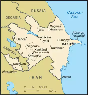 The Republic of Azerbaijan map