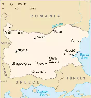 The Republic of Bulgaria map