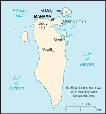 The Kingdom of Bahrain map
