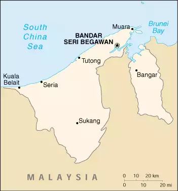 The Nation of Brunei, the Abode of Peace map