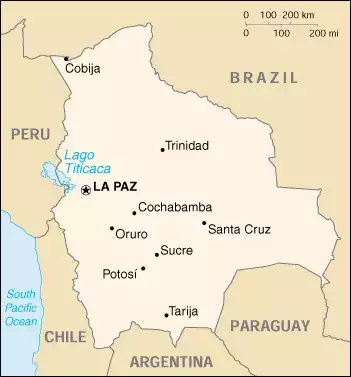 The Plurinational State of Bolivia map