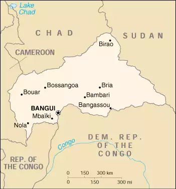 The Central African Republic map