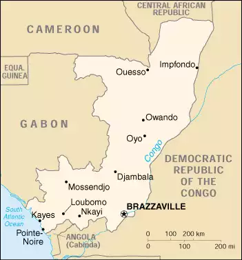 The Republic of the Congo map