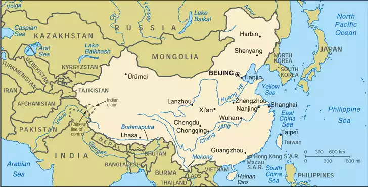 The People's Republic of China map