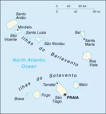 The Republic of Cabo Verde map