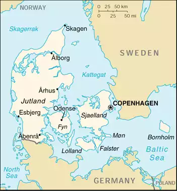 The Kingdom of Denmark map