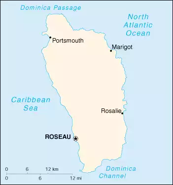 The Commonwealth of Dominica map