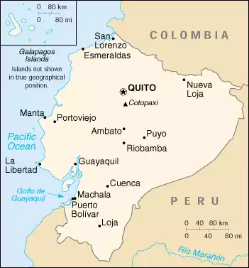 The Republic of Ecuador map
