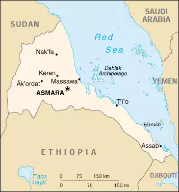 The State of Eritrea map