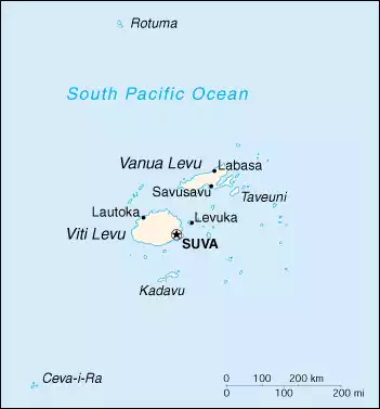 The Republic of Fiji map