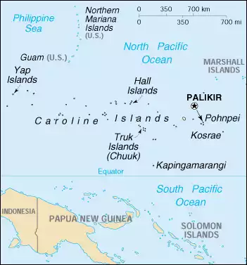 The Federated States of Micronesia map