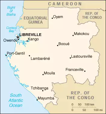 The Gabonese Republic map