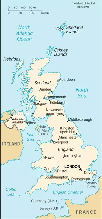The United Kingdom of Great Britain and Northern Ireland map