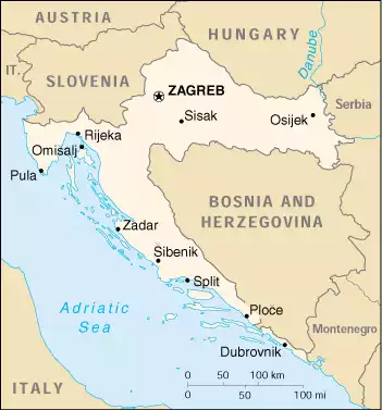 The Republic of Croatia map