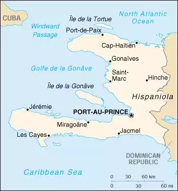 The Republic of Haiti map