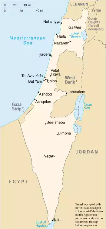 The State of Israel map