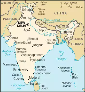 The Republic of India map