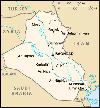 The Republic of Iraq map