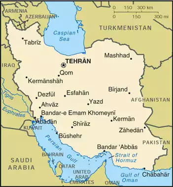 The Islamic Republic of Iran map