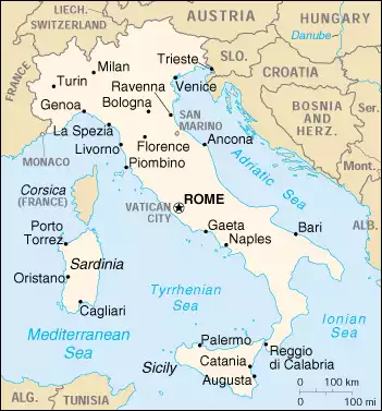 The Italian Republic map