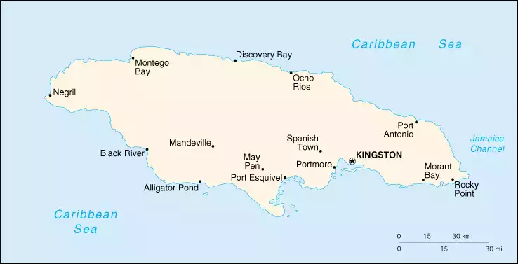 Jamaica map