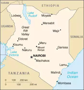 The Republic of Kenya map