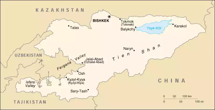 The Kyrgyz Republic map