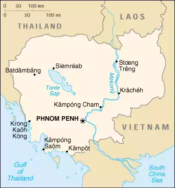 The Kingdom of Cambodia map