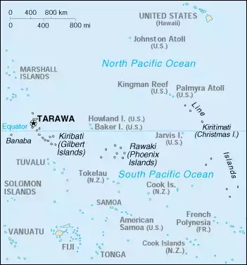 The Republic of Kiribati map