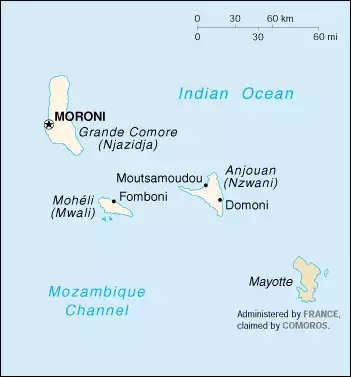 The Union of the Comoros map