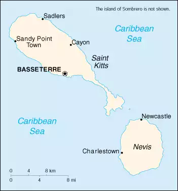 Saint Kitts and Nevis map