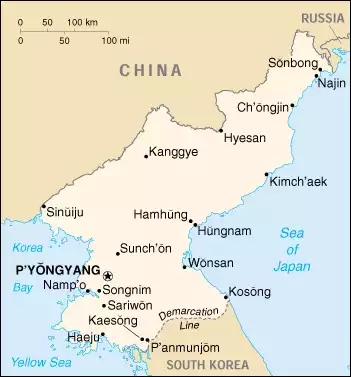 The Democratic People's Republic of Korea map