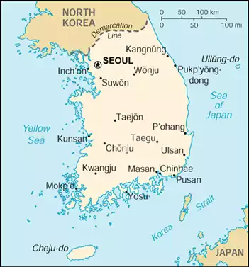 The Republic of Korea map