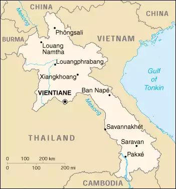 The Lao People's Democratic Republic map