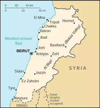 The Lebanese Republic map