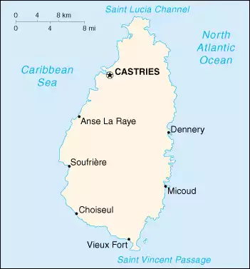 Saint Lucia map