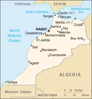 The Kingdom of Morocco map