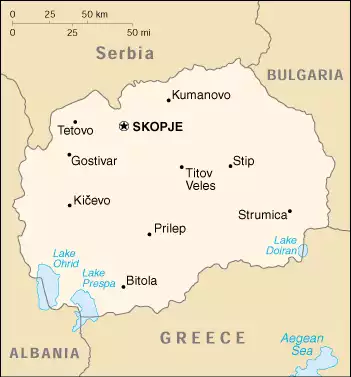 Republic of North Macedonia map