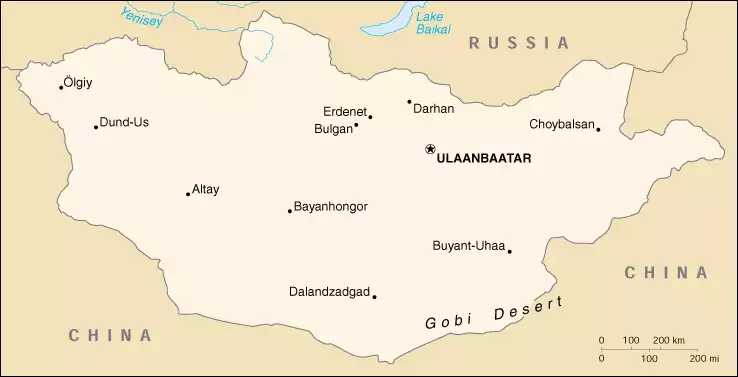 The State of Mongolia map
