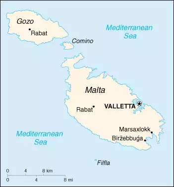 The Republic of Malta map
