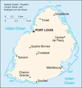 The Republic of Mauritius map