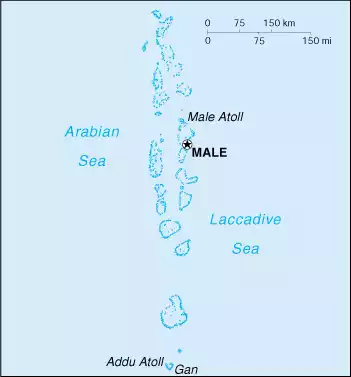 The Republic of Maldives map