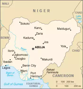 The Federal Republic of Nigeria map