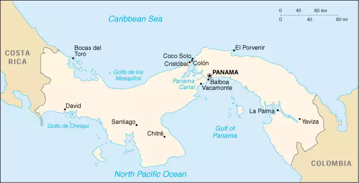 The Republic of Panamá map