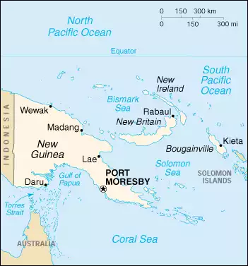 The Independent State of Papua New Guinea map