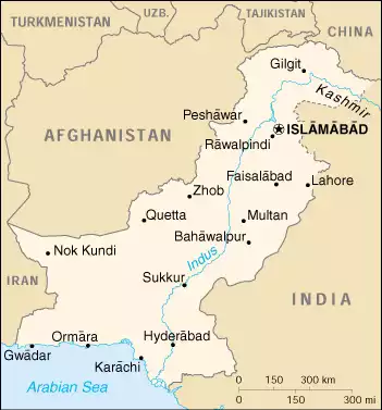 The Islamic Republic of Pakistan map