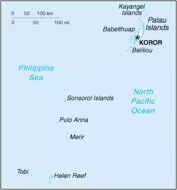 The Republic of Palau map